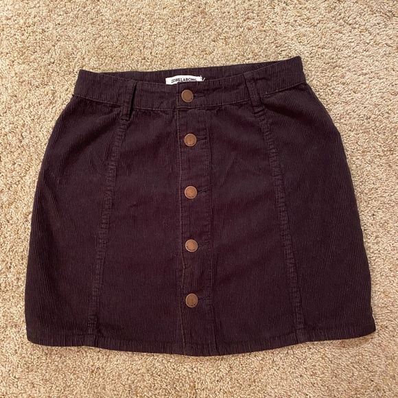 Billabong Dark Brown Corduroy Skirt- size 26 - Picture 1 of 5